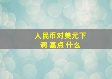 人民币对美元下调 基点 什么